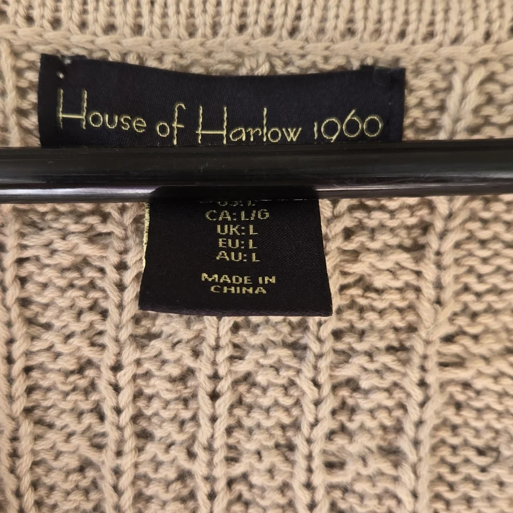 House Of Harlow 1960 Mocha Creme Crochet Vest - Picture 6 of 8